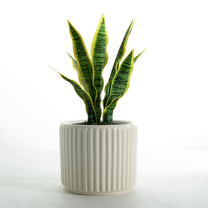 Eleganter Keramik Blumentopf mit Rillenstruktur Brehn