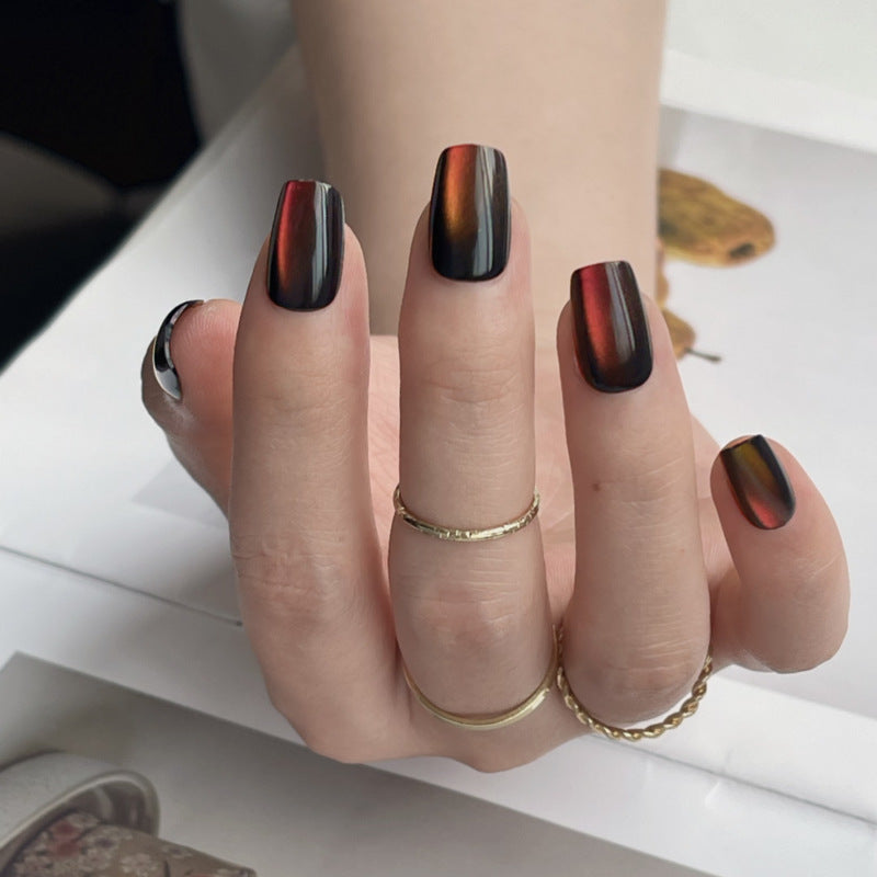 Künstlerisches Gradient Press-On Nagelset Brehn