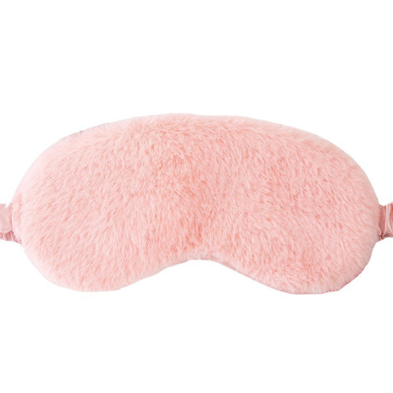 Damen nan flauschige ergonomische Augenmaske mit verstellbarem Satinband und weichem Kunstfellbezug Brehn