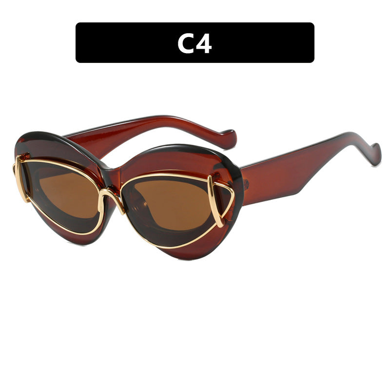 Damen extravagante Katzenaugen-Sonnenbrille Brehn