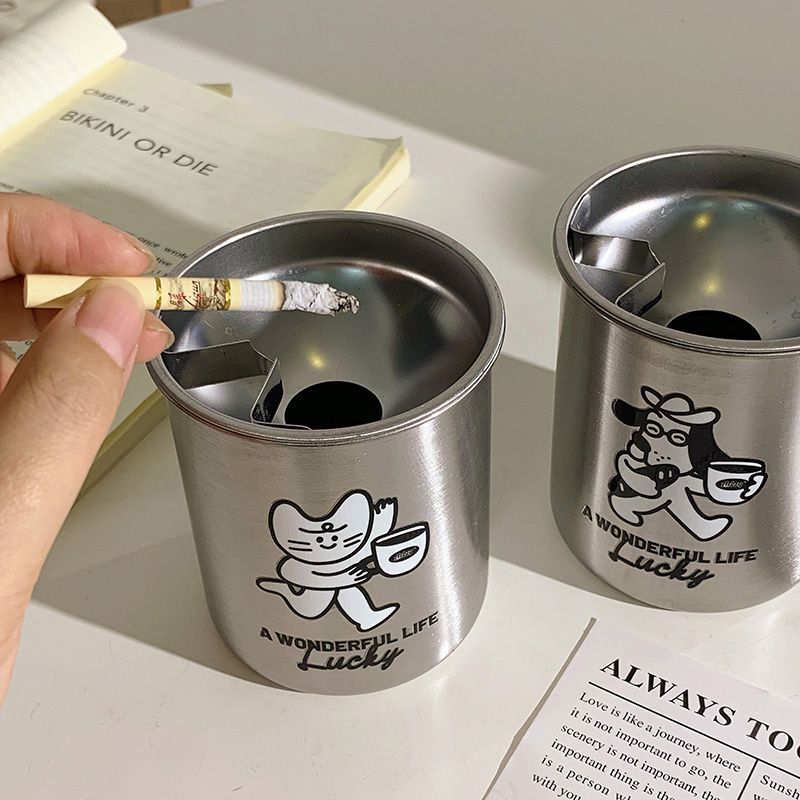 Edelstahl Aschenbecher mit Charmantem Design Brehn