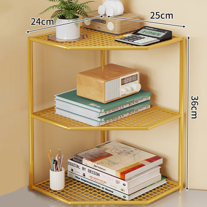 Dreifach-Eck-Metall-Mesh-Speicherregal für Badezimmer Küche Wohnzimmer