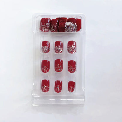 Atemberaubendes, glitzerndes Press-On-Nagelkunst-Set