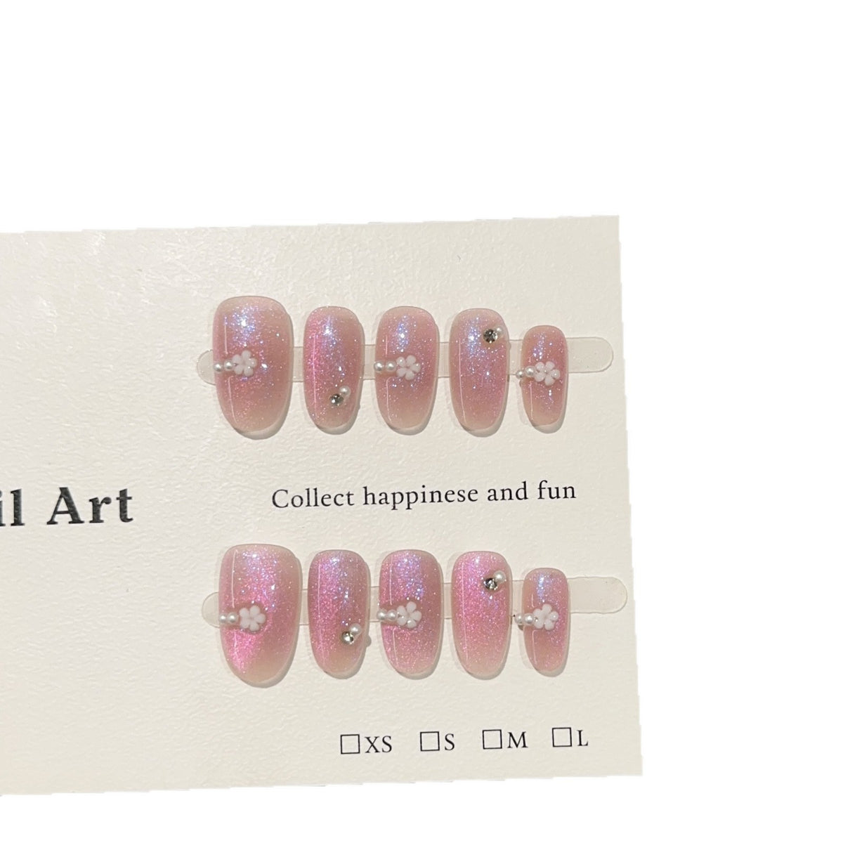 Blumenverziertes Press-On-Nagelkunst-Set