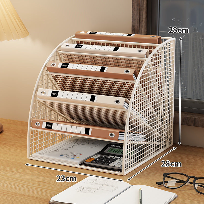 Schräger Vierstufiger Mesh Desktop Dokumenten- und Ordner-Organizer
