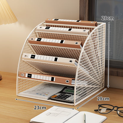 Schräger Vierstufiger Mesh Desktop Dokumenten- und Ordner-Organizer