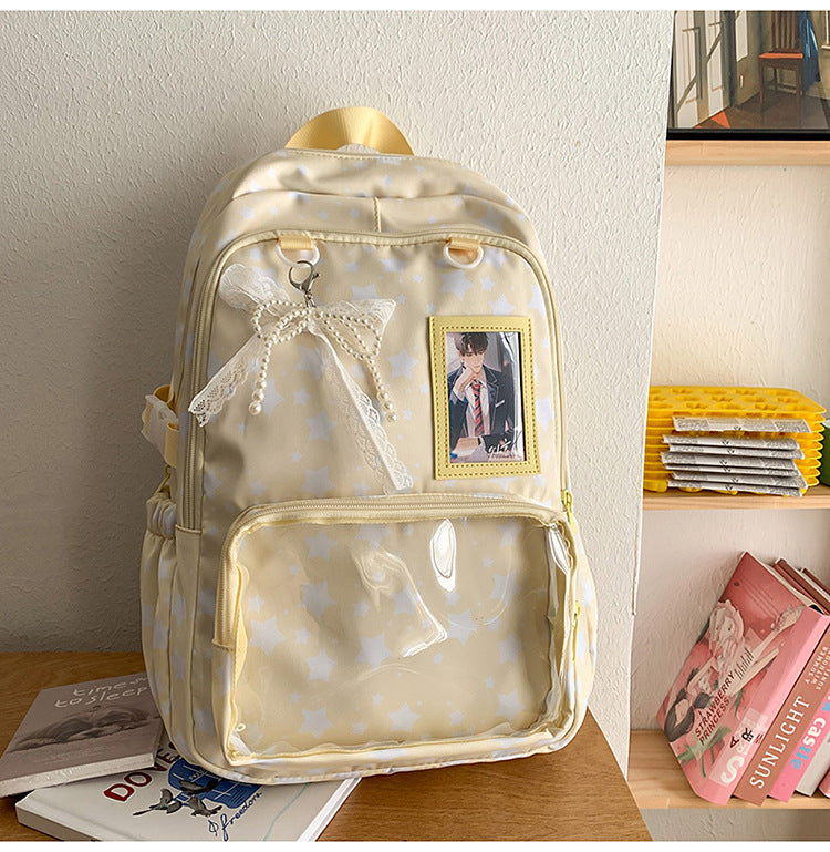 Rucksack mit Verspieltem Sternenmotiv und Sichtfenster Brehn