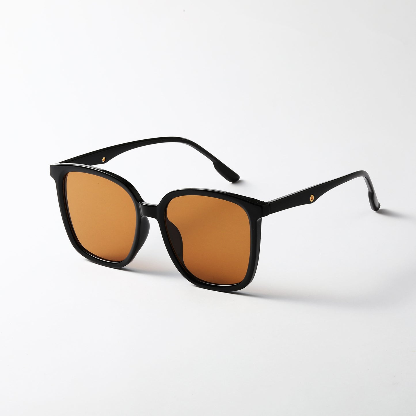 Damen stilvolle quadratische Sonnenbrille mit klarem Rahmen und polarisierten Gläsern Brehn