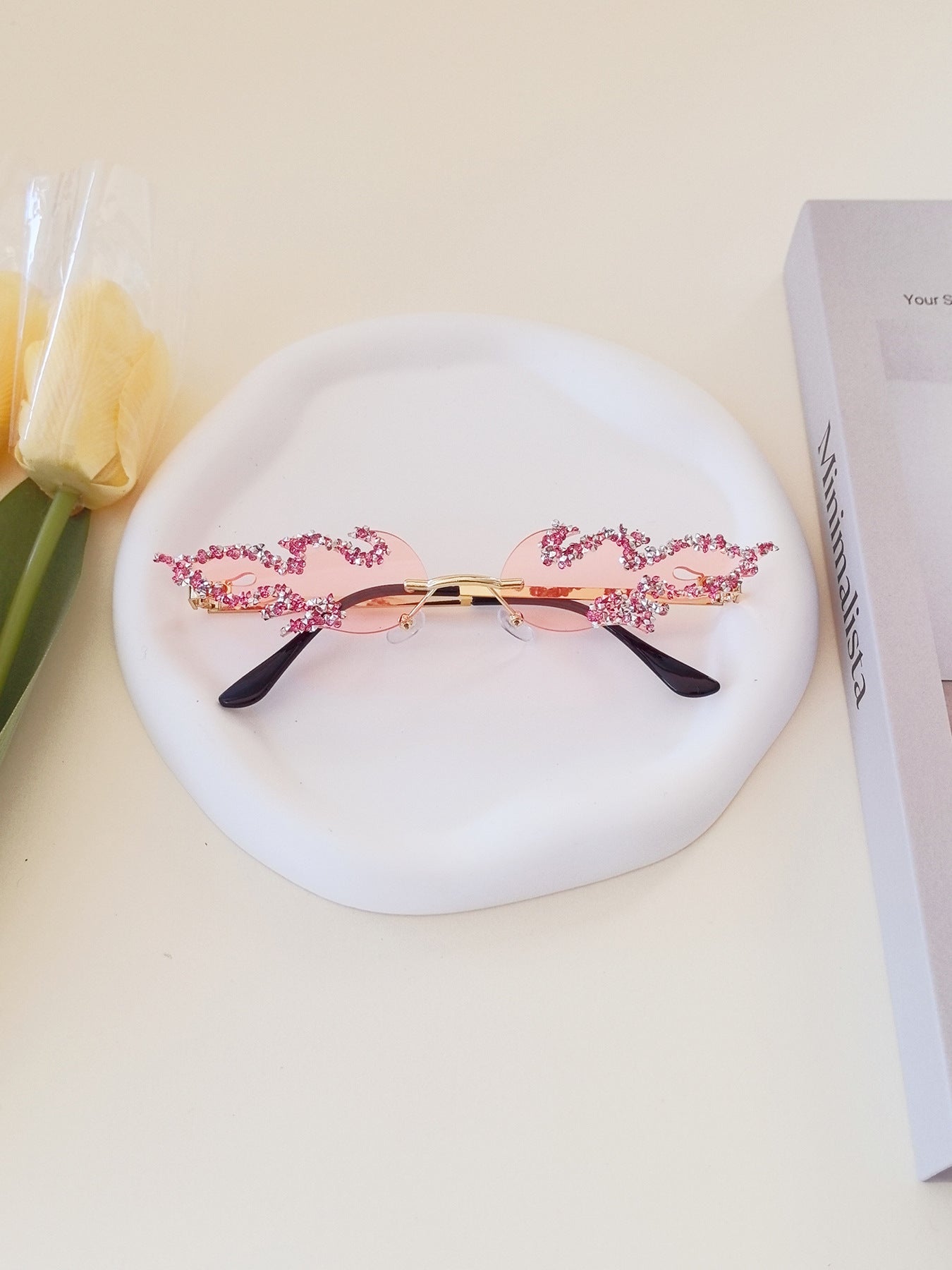 Damen extravagante Design-Sonnenbrille mit funkelnden Verzierungen Brehn