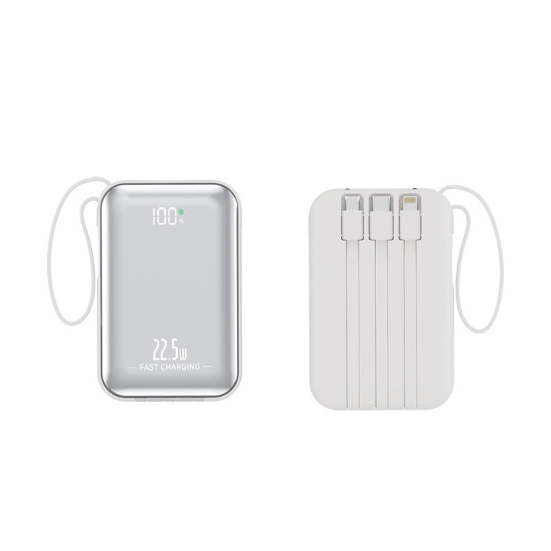 Tragbare Powerbank mit Schnellladung und integriertem Kabelsystem Brehn