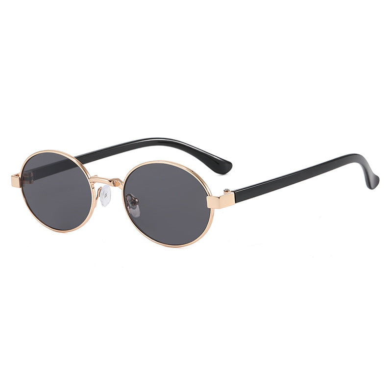 Damen runde Brille mit elegantem Metallrahmen und verstellbaren Nasenpads Brehn