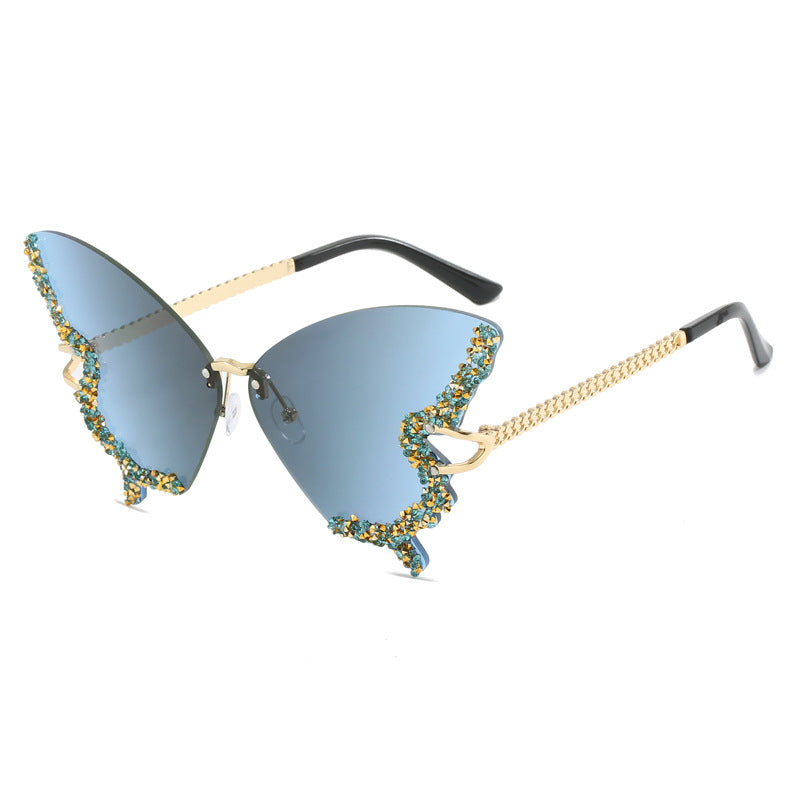 Damen extravagante Cats Eye Sonnenbrille mit funkelnden Akzenten Brehn