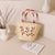 Damen Handgefertigte Korbtasche mit floralem Stickdesign Brehn