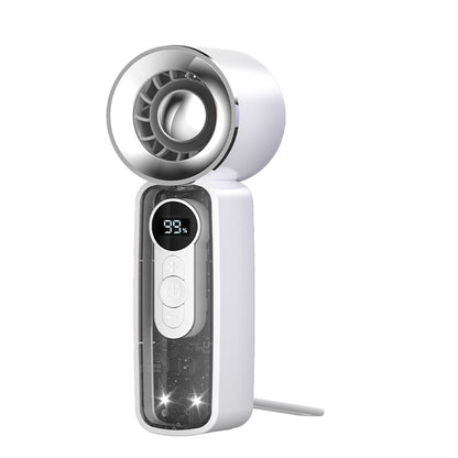 Unisex Tragbarer Mini-Dual-Ventilator mit LED-Anzeige und USB-Aufladung Brehn