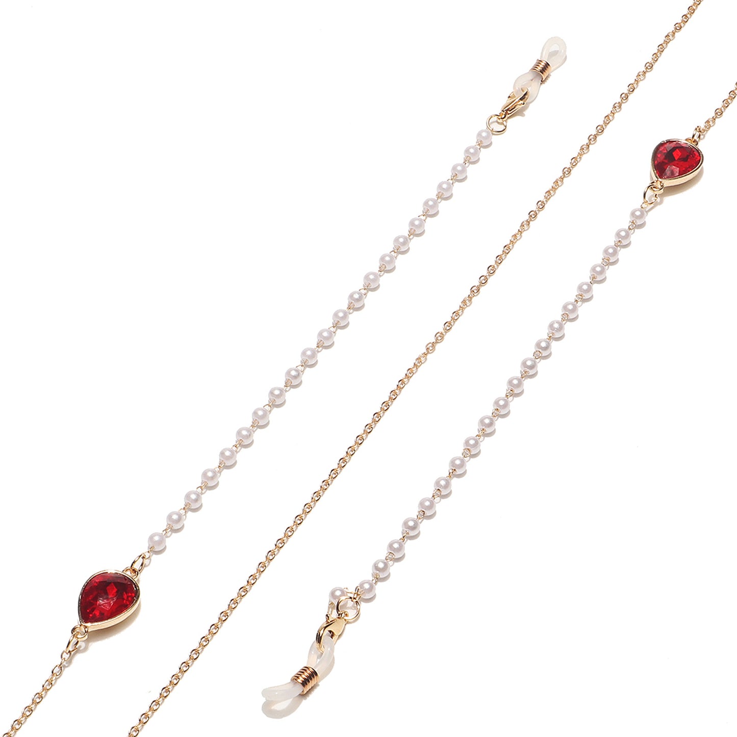 Elegante Perlen- und Kristall-Brillen Kette Brehn