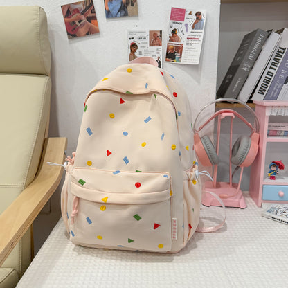 Stylische Mehrfarbige-Pünktchen-Rucksack Brehn
