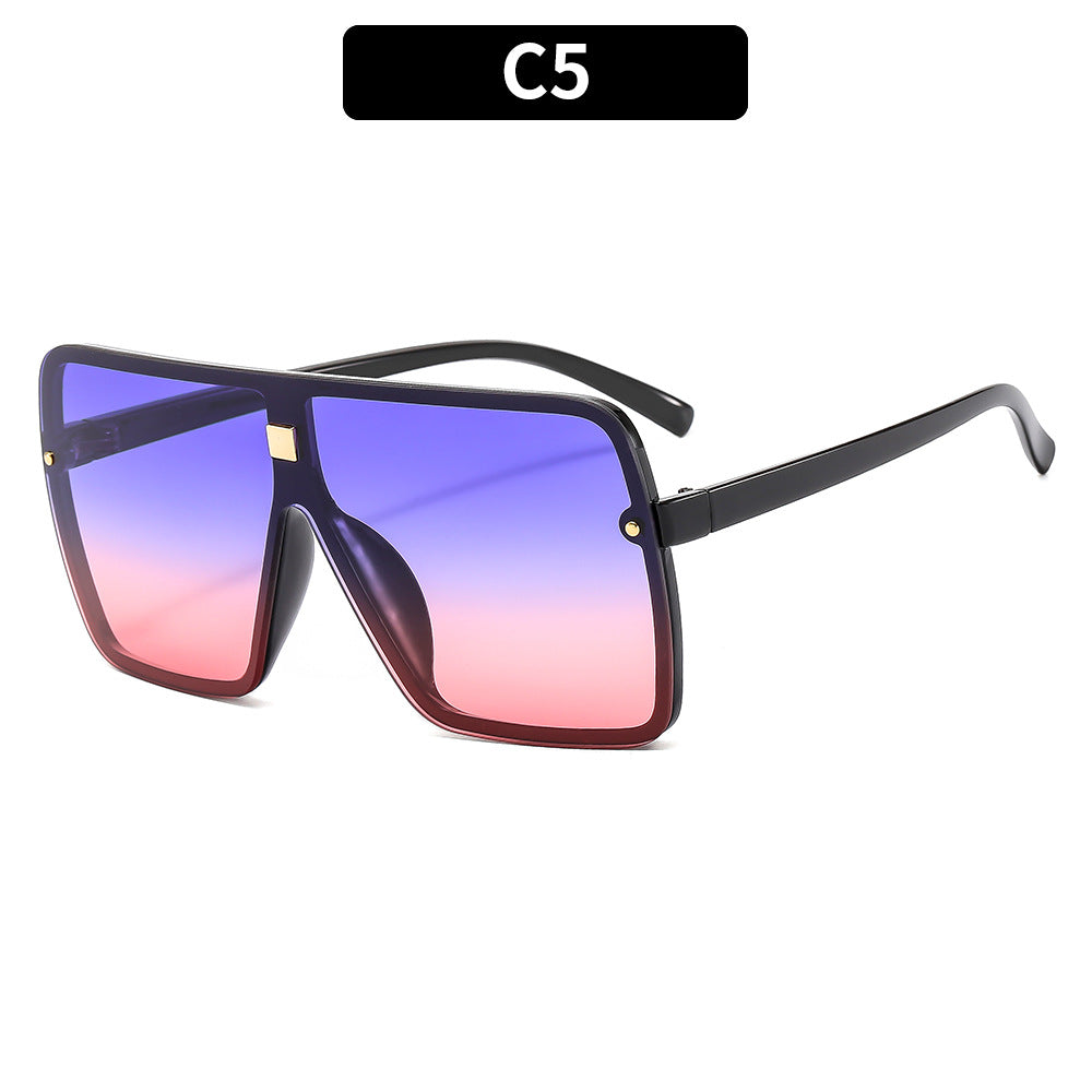Oversized Geometrische Schild Sonnenbrille Statement Stil