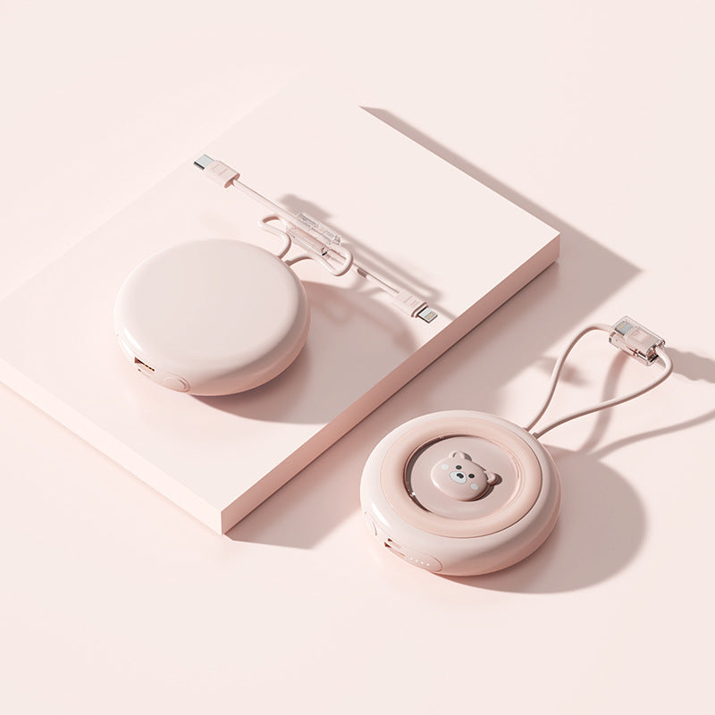 Kompakte Powerbank mit integriertem Ladekabel und stylischem Design Brehn