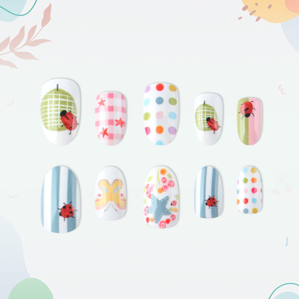 Verspieltes dekoratives Druck-Nagelkunst-Set Brehn