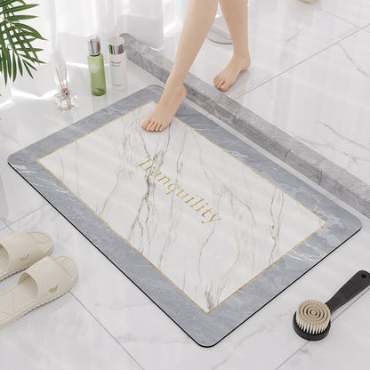 Elegante Marmor Design Badezimmermatte Brehn