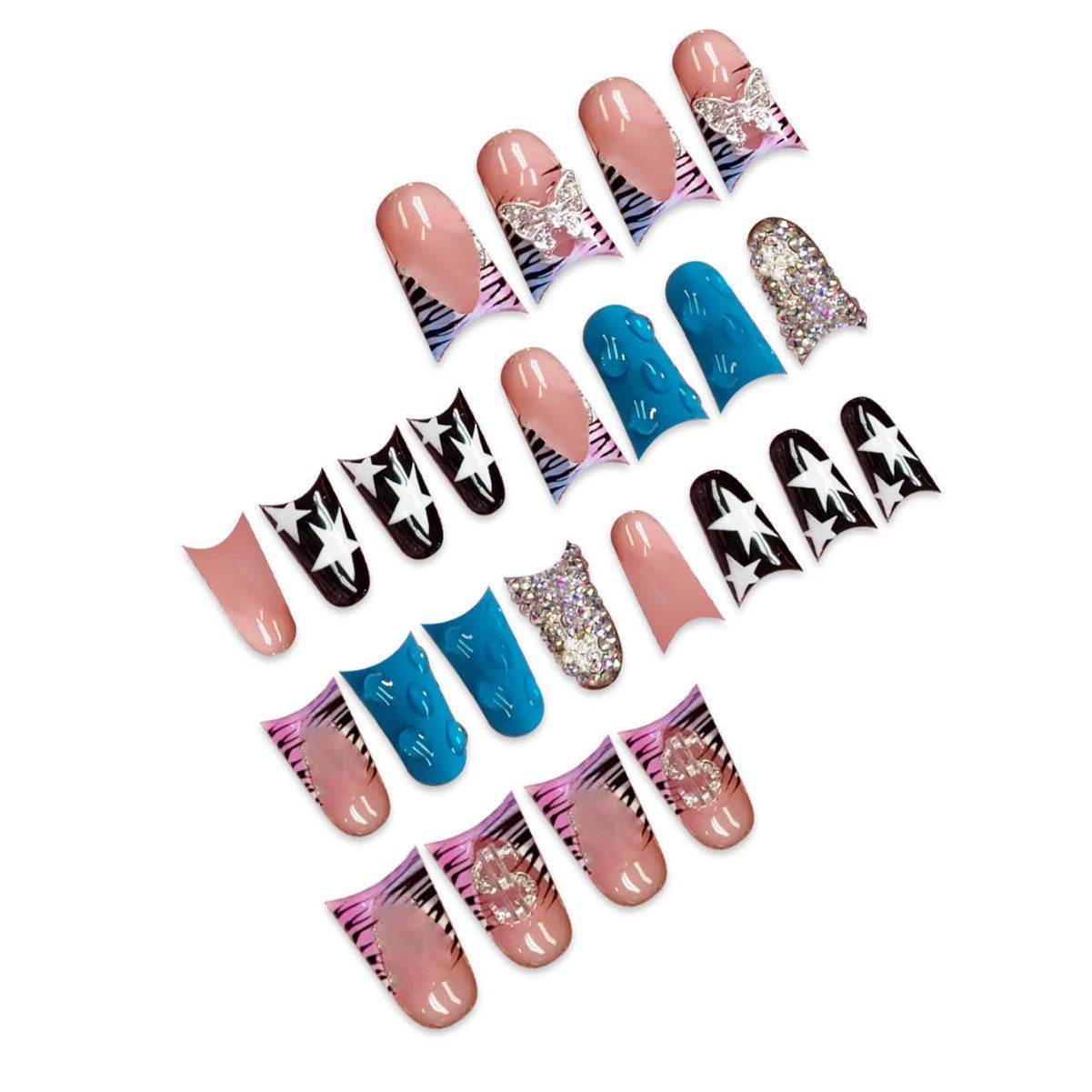 Glamorous 3D Press-On Nagelset Brehn