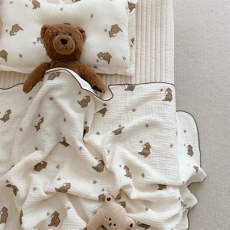Unisex Mull-Decke mit niedlichem Bärenmotiv Brehn