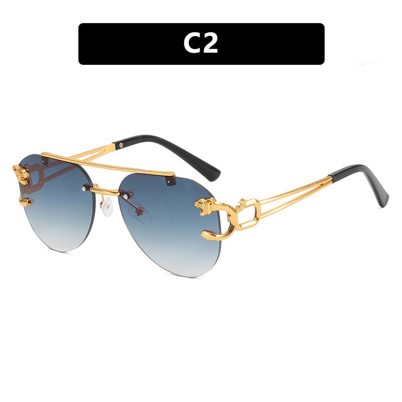 Damen ausgefallene runde Sonnenbrille mit dekorativen Details Brehn