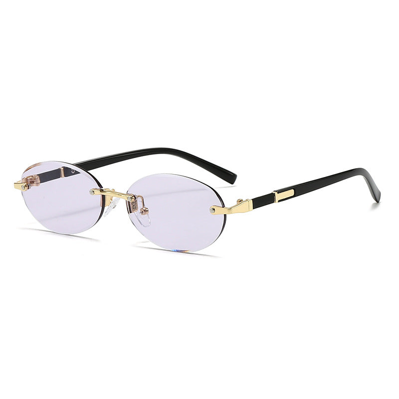 Damen modische ovale Sonnenbrille mit trendigem Metallrahmen Brehn