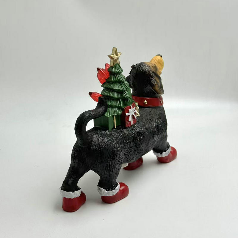 Dekorative Weihnachtsmann Figur mit Hund Brehn
