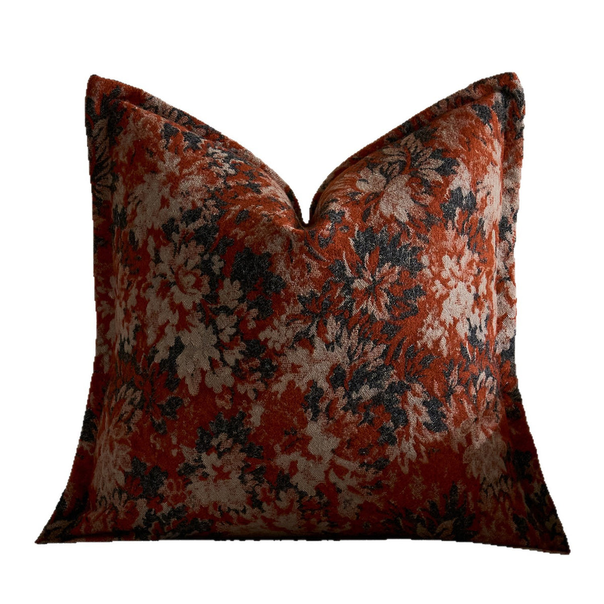 Übergroßes Jacquard Blumen Velours Kissenbezug mit verdecktem Reißverschluss