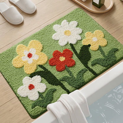 Texturiertes Blumen-Badezimmermatte Brehn
