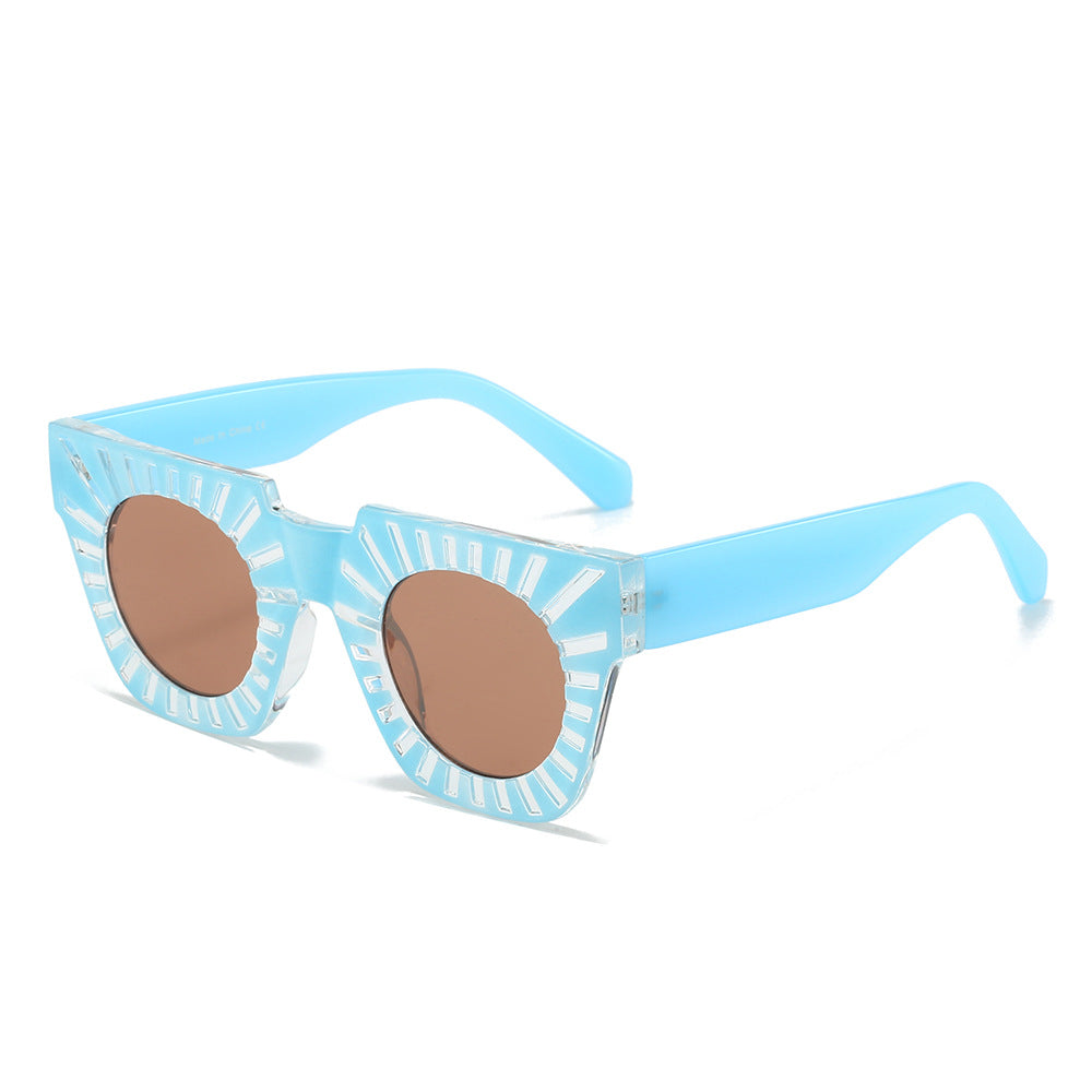 Damen Modische Sonnenbrille mit kreativem geometrischem Rahmen Brehn