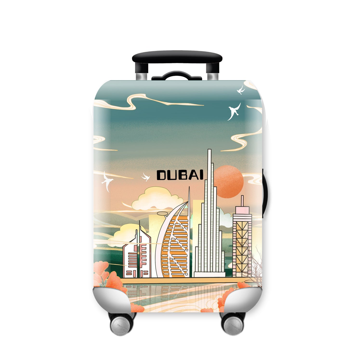 Unisex Hartschalenreisekoffer mit urbanem Skyline-Motiv Brehn