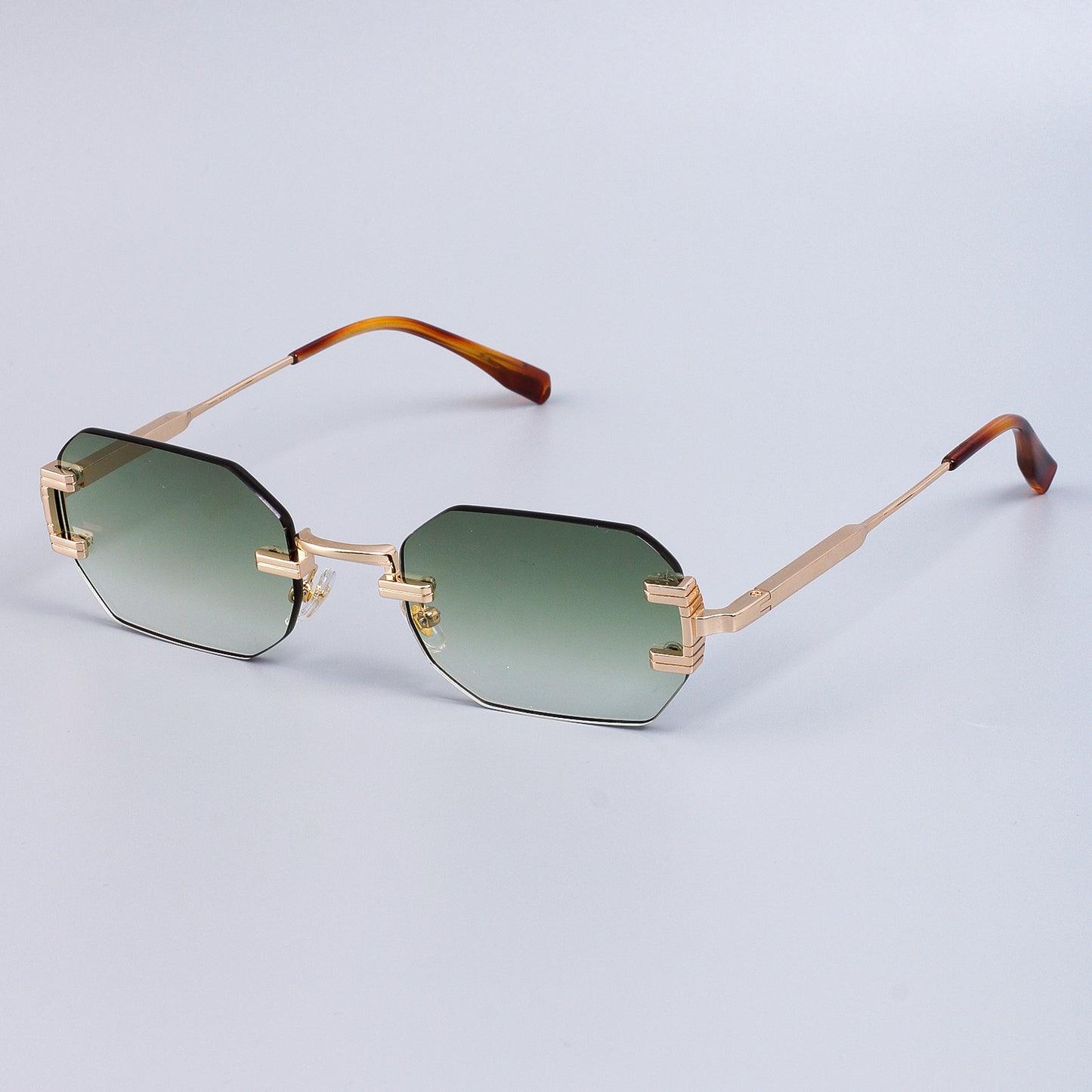 Damen Designer Sonnenbrille im modernen, sechseckigen Stil Brehn