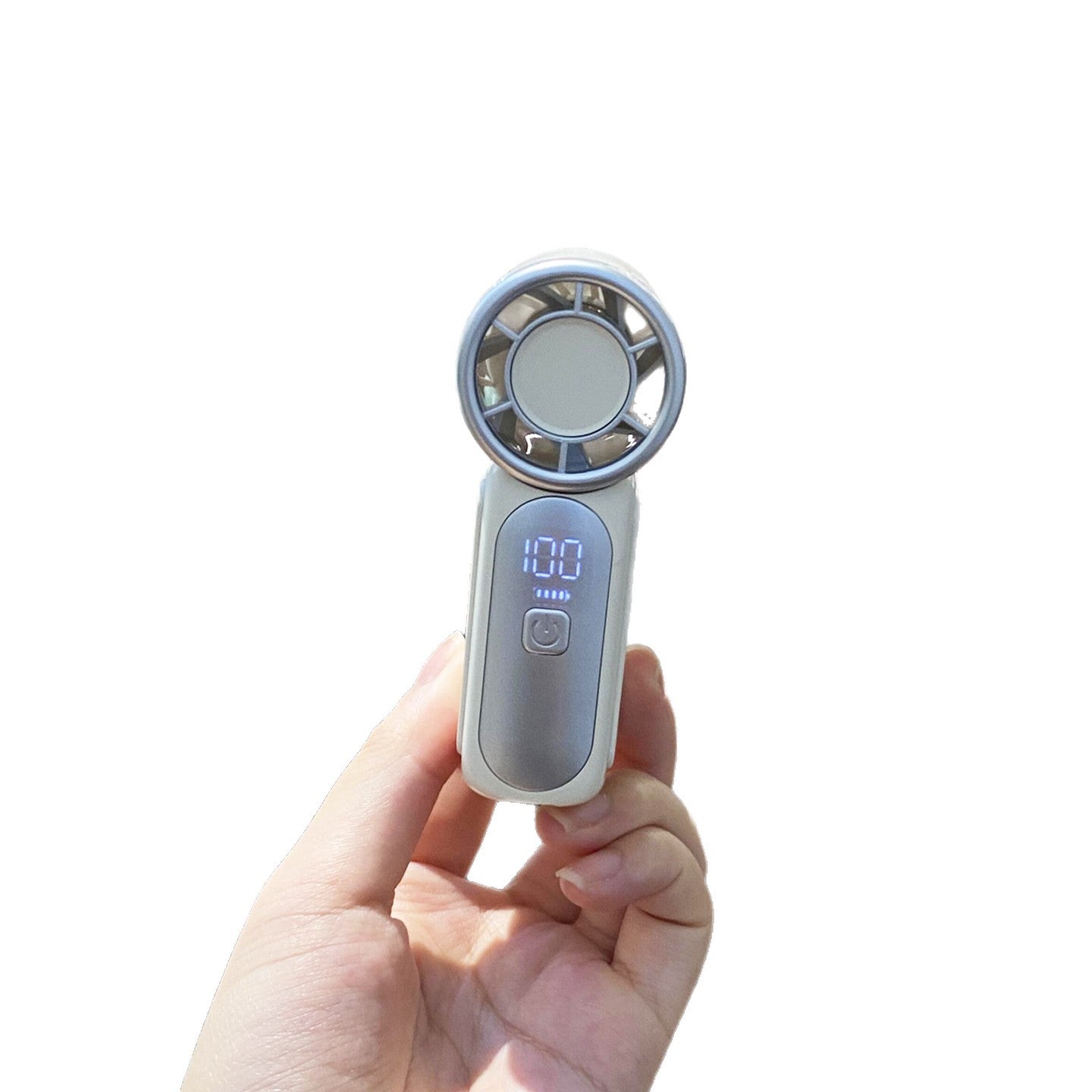 Unisex nan kompakt USB wiederaufladbarer bladeless Handventilator mit digitalem LED-Display Brehn