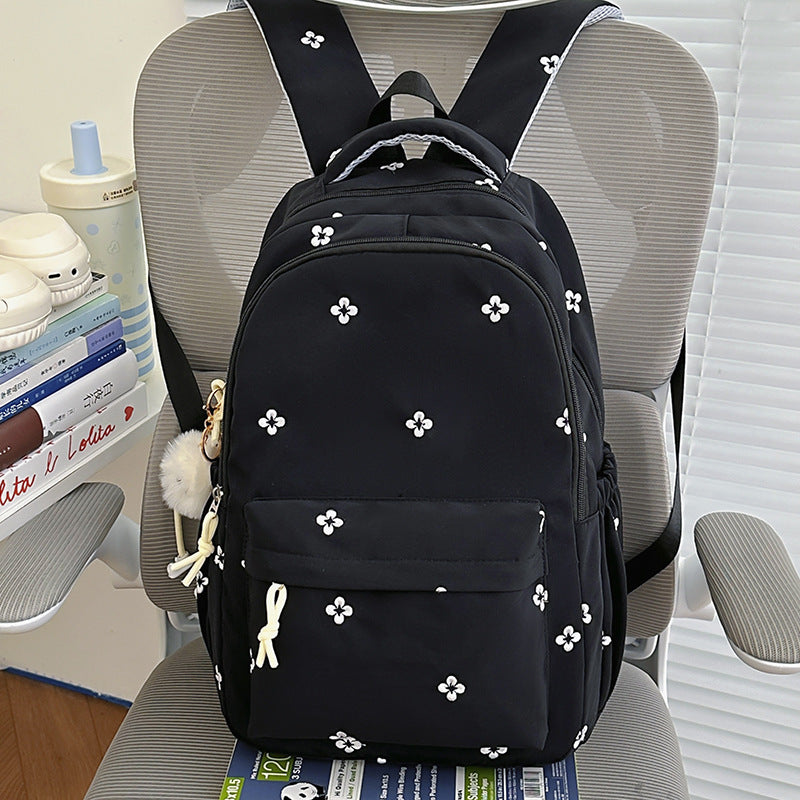 Blumenverzierte leichte Schulrucksack