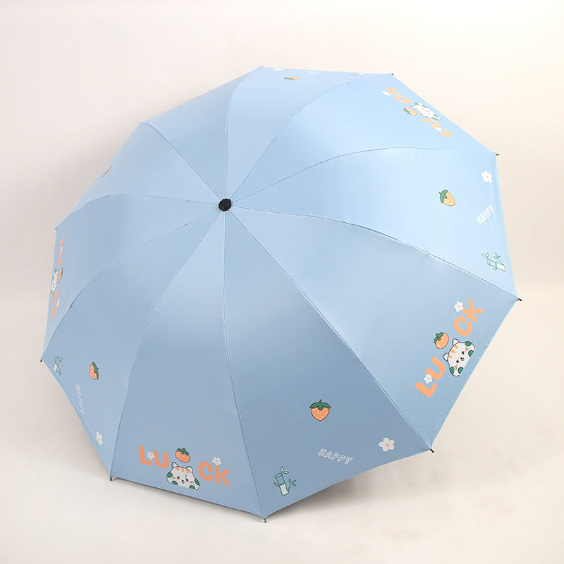 Damen Faltbarer Regenschirm mit buntem Motiv Brehn