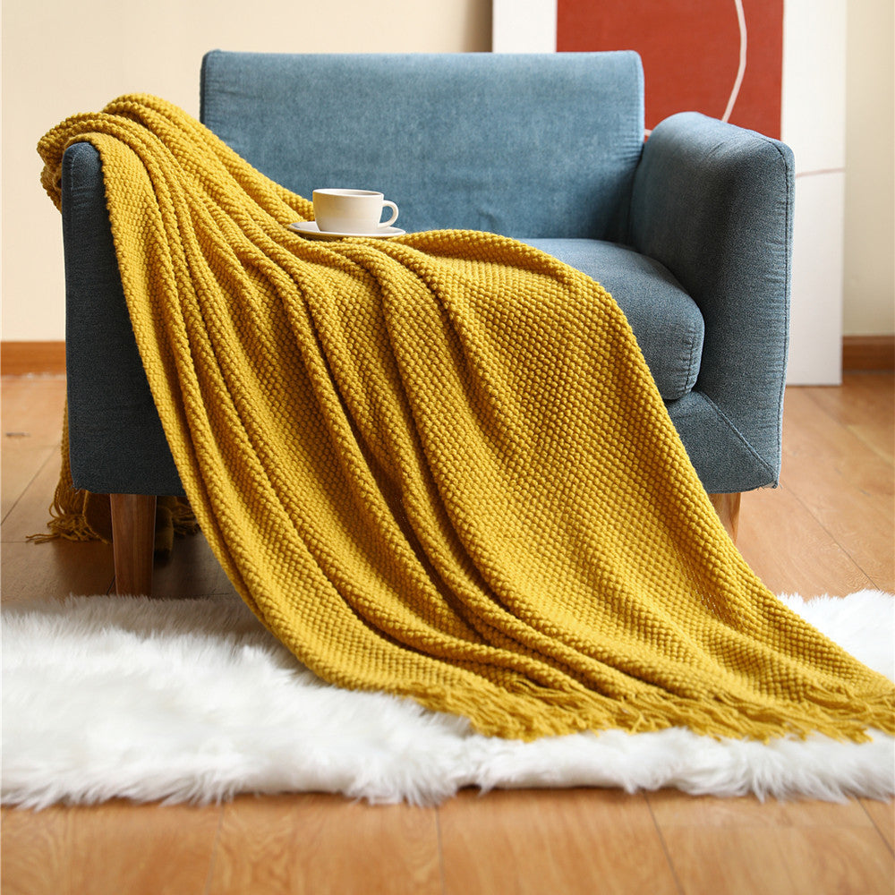 Gemütliche gestrickte Wurfdecke