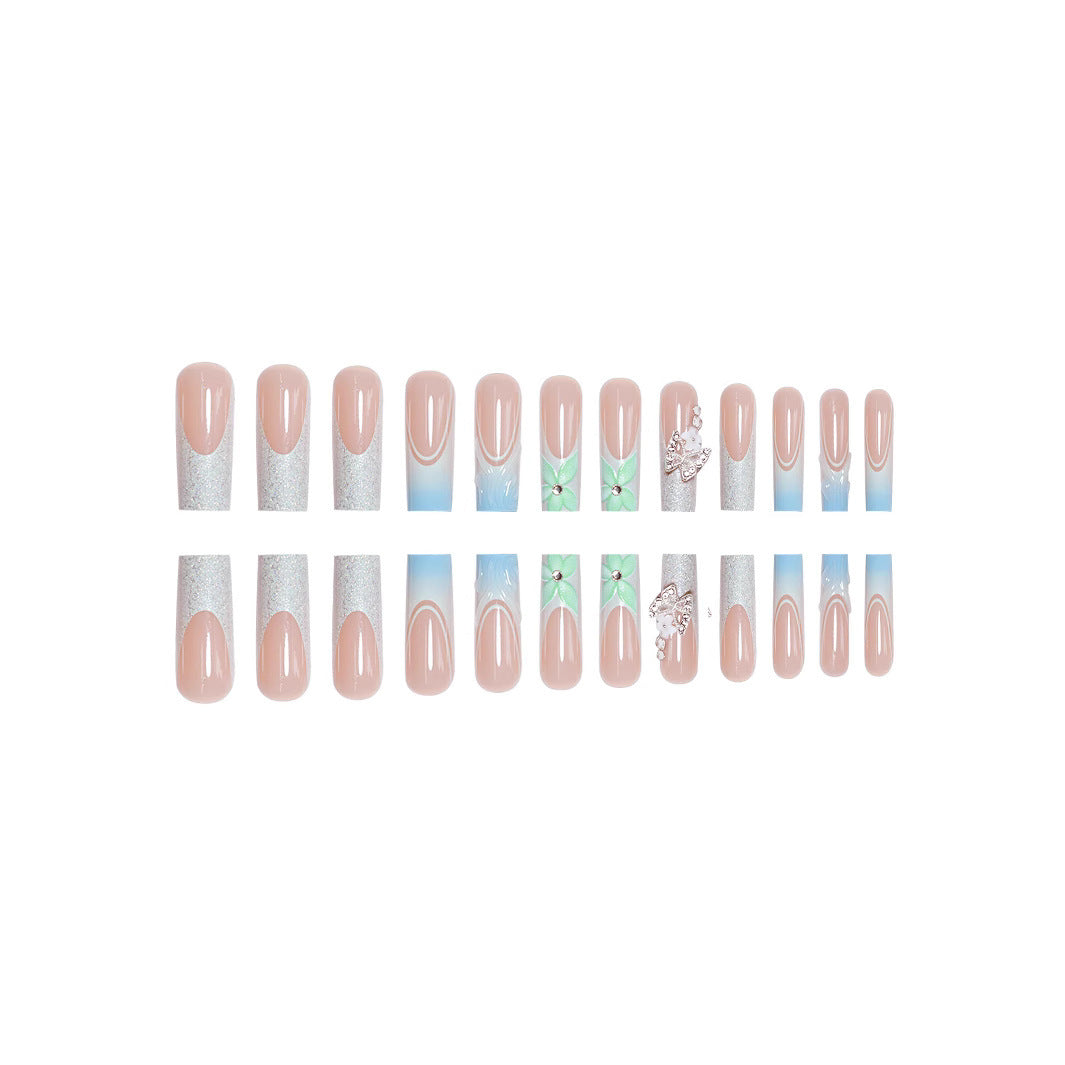 Elegante Florale Acryl-Nagelerweiterungen Brehn
