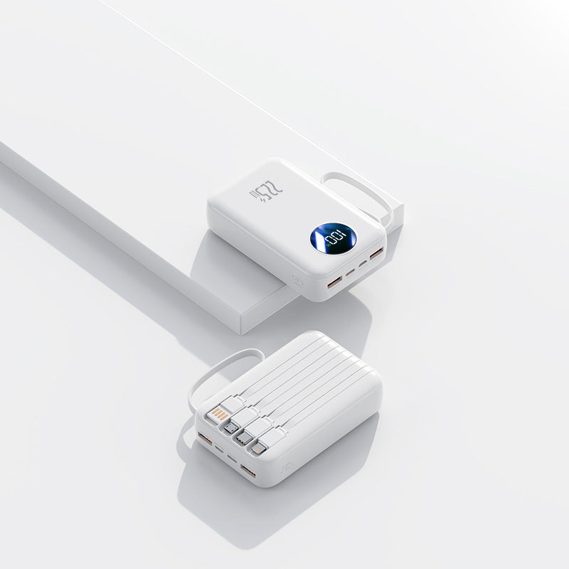 Tragbare Powerbank mit integrierter digitaler Kapazitätsanzeige und flexiblem Kabelmanagement Brehn