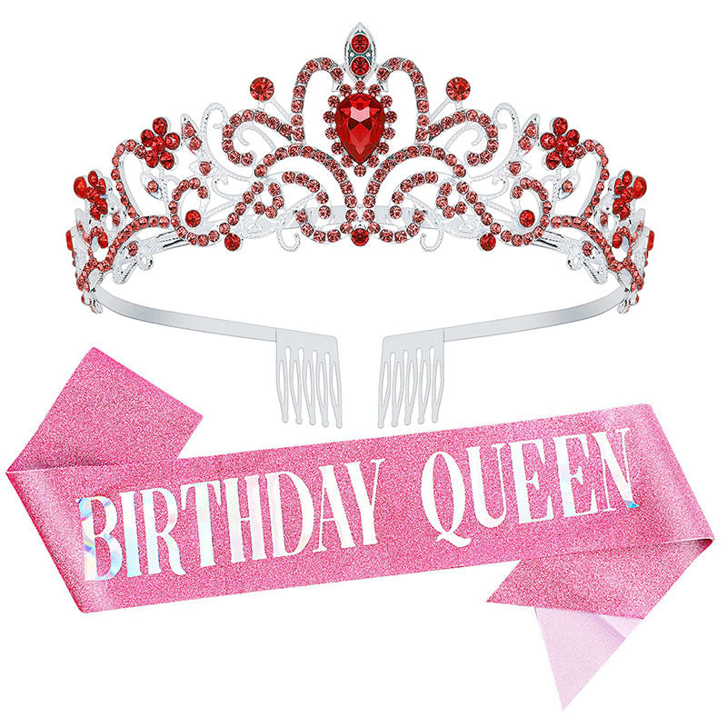 Damen Festliche Tiara mit schimmernden Strasssteinen Brehn