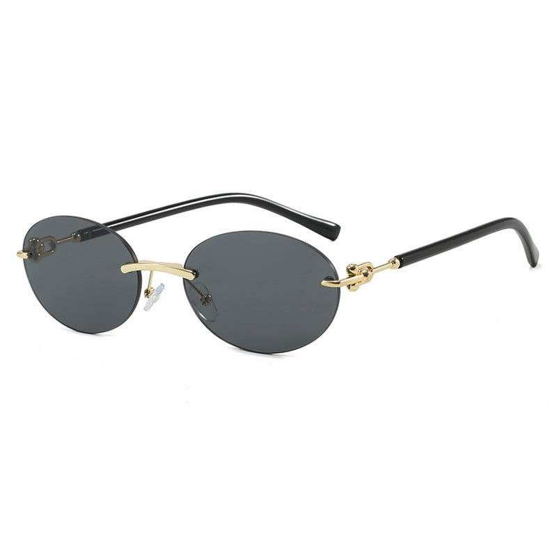 Damen ovale Sonnenbrille mit luxuriösem Metallrahmen und verspiegelten Gläsern Brehn