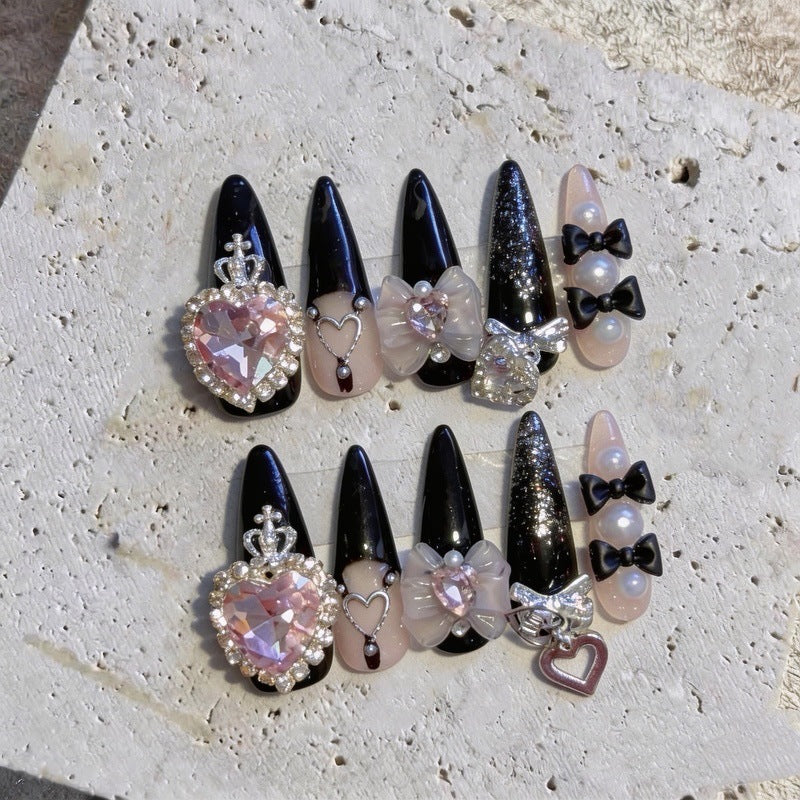 Dekorativer Strass Press-On Nagel Set