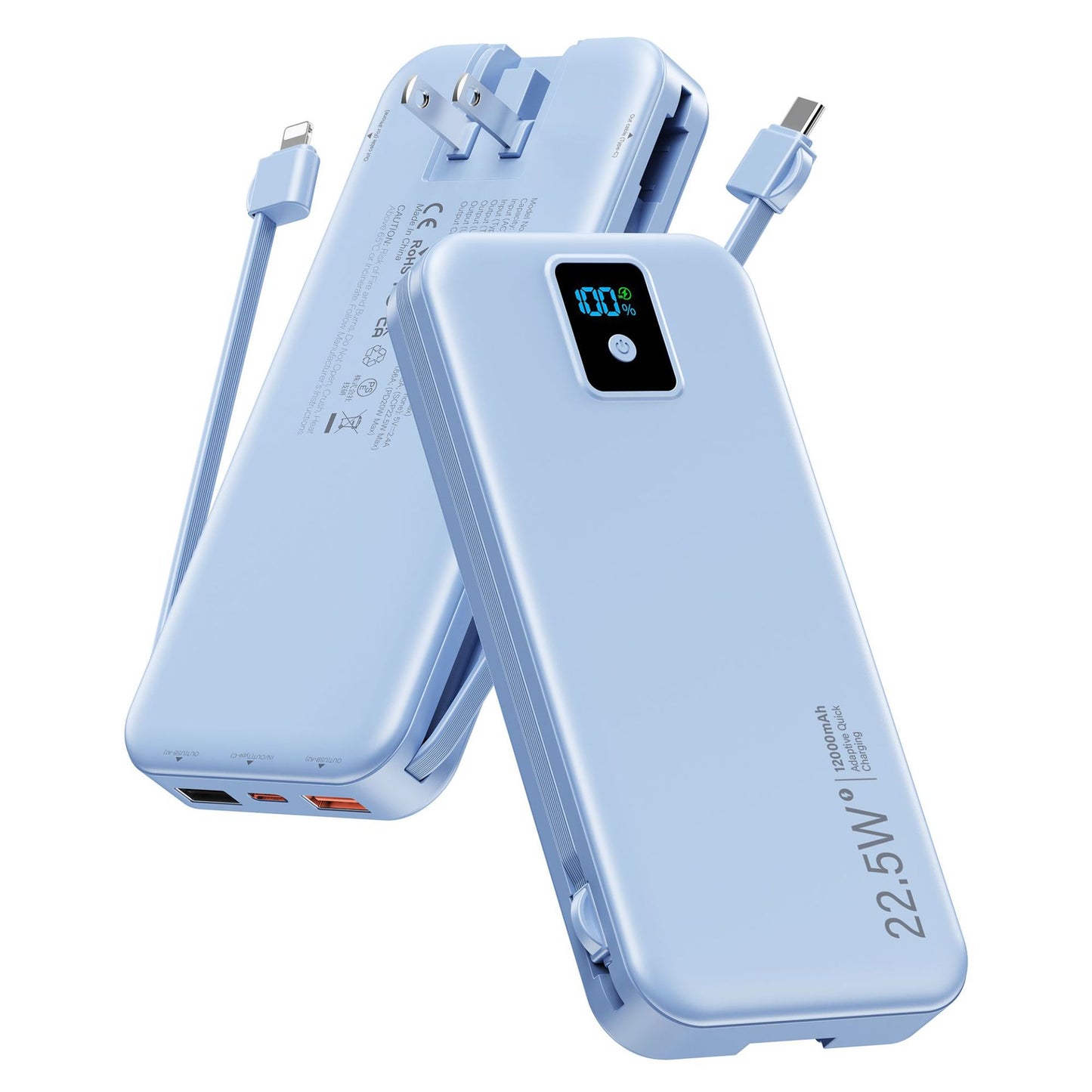 Powerbank mit Digitalem Lcd-Display und Integriertem Ladegerät Brehn