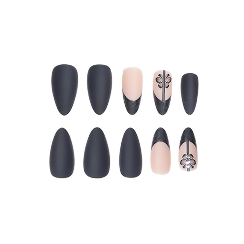 Floral Design Matte Lange Stiletto Nägel Brehn