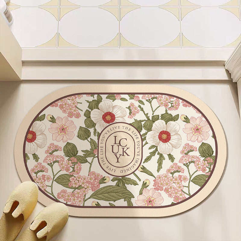 Künstlerische Florale Badematte