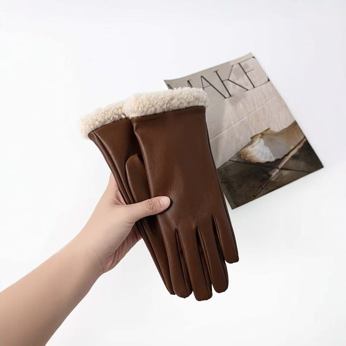 Premium isolierte Leder Touchscreen-Handschuhe Brehn