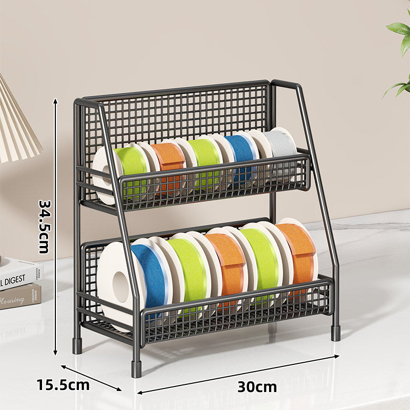 Vierstufiger Desktop-Band- und Klebeband-Organizer-Rack