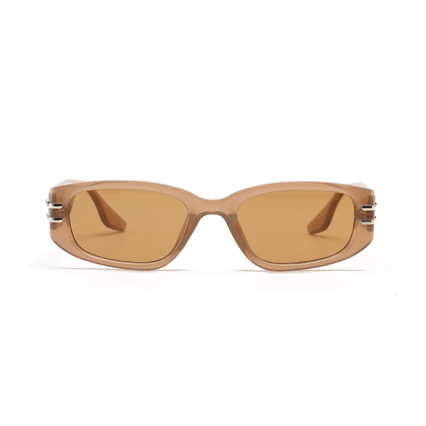 Damen modische rechteckige Sonnenbrille mit eleganten Metallakzenten Brehn