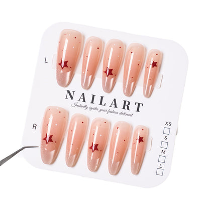 Nail Art Set mit elegantem Ombre und Kristallverzierungen Brehn